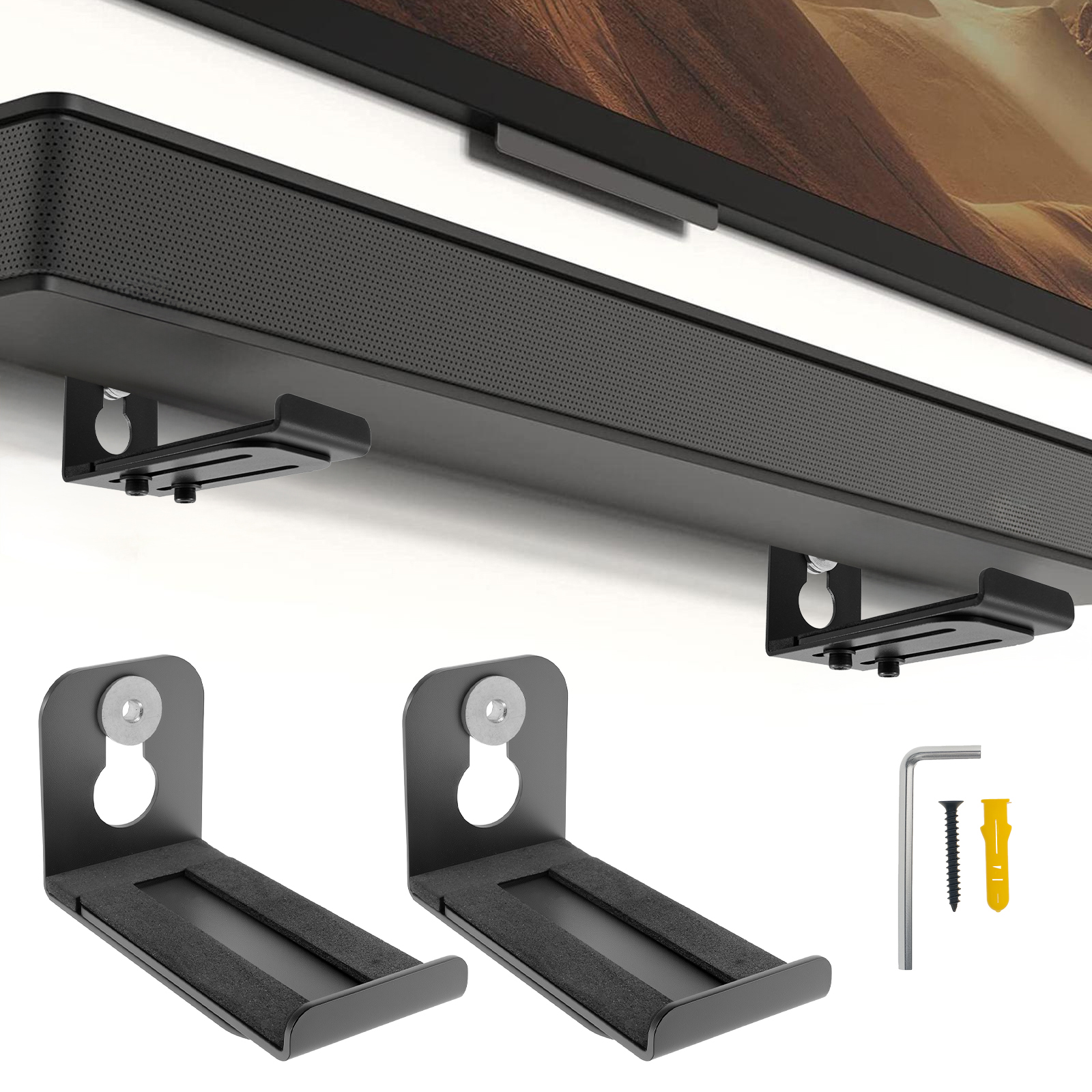 Home Cinema In - 2Pcs Soundbar Speaker Stands Wall Mount