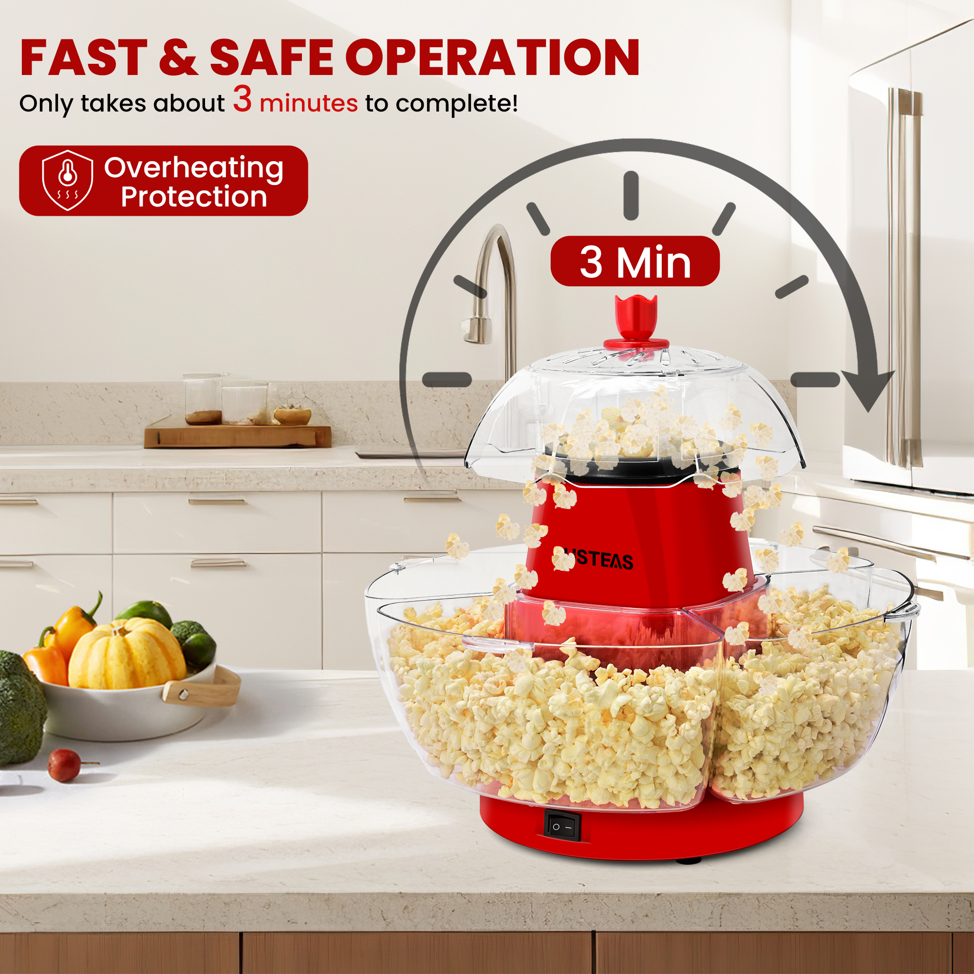 1200W Electric Hot Air Popcorn - Popcorn Machine Home avis et prix