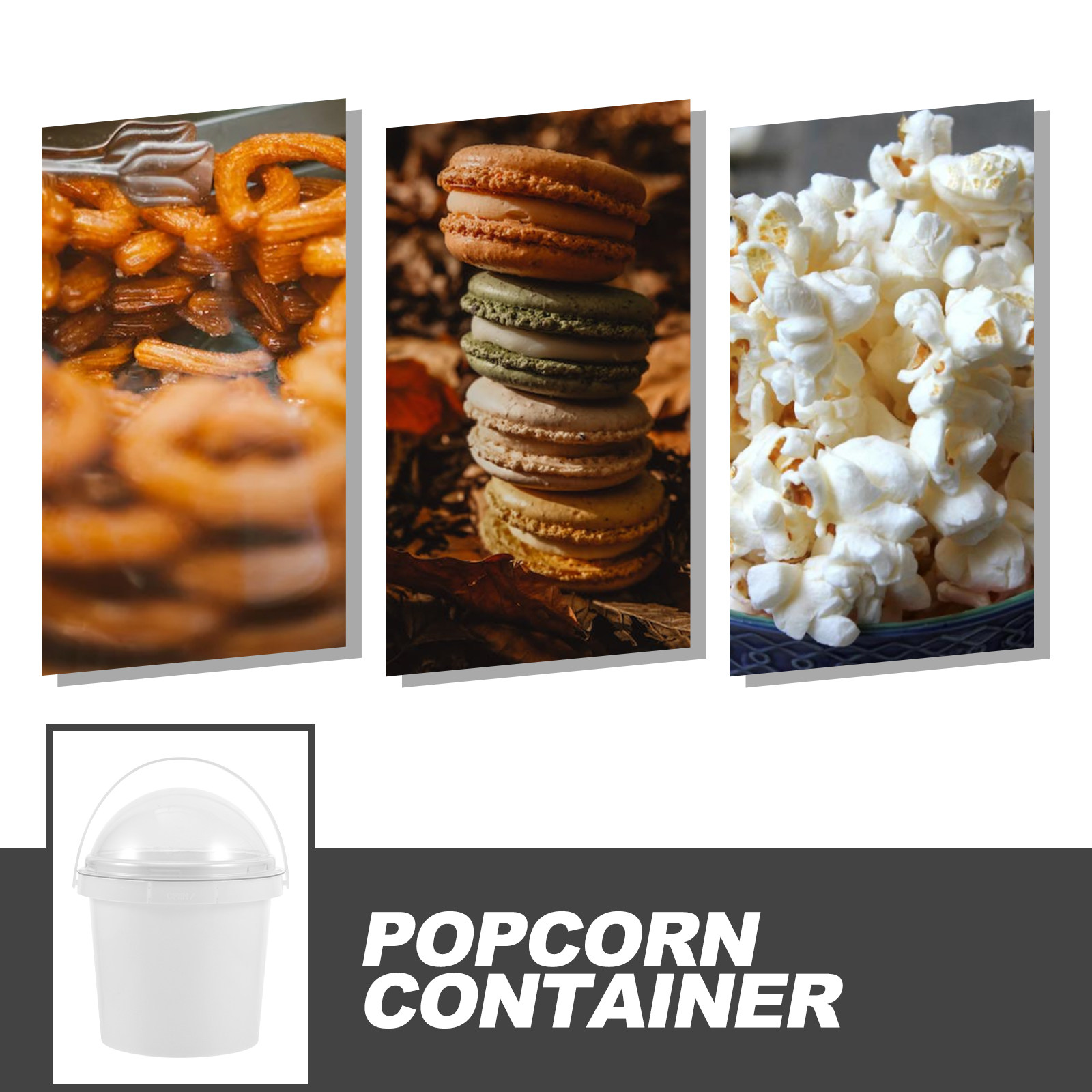 5Pcs Clear Plastic Popcorn Buc - Home Cinema Food avis et prix