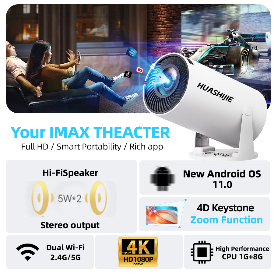 4K home theater projector, bui - Home Cinema Projector Screen avis et prix