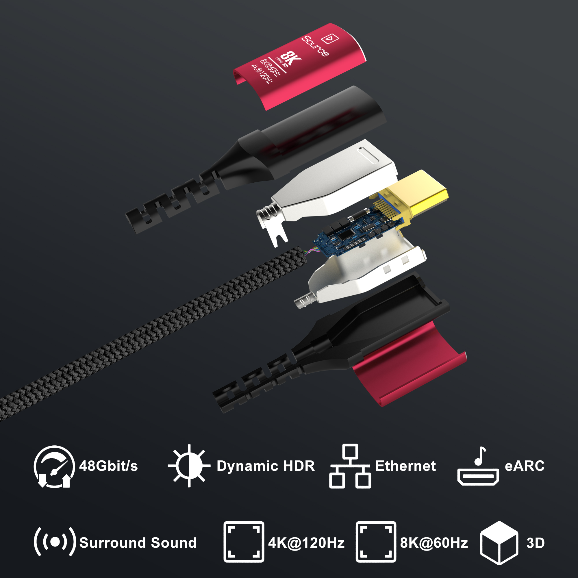 8K HDMI 2.1 Fiber Optic Cable  - Hdmi Arc Cable avis et prix