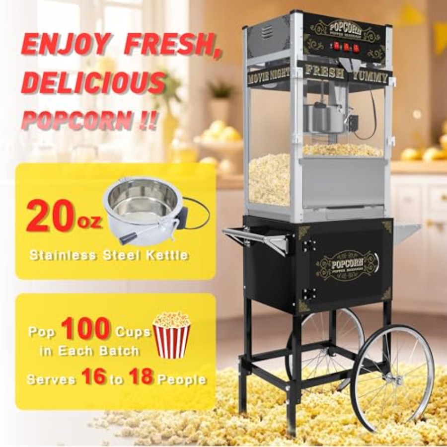 Popcorn Machine with Cart Whee - Popcorn Machine Home avis et prix
