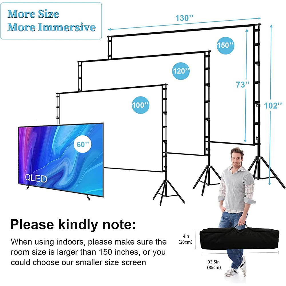 VEIDADZ Projector Screen With  - Home Cinema Projector Screen avis et prix