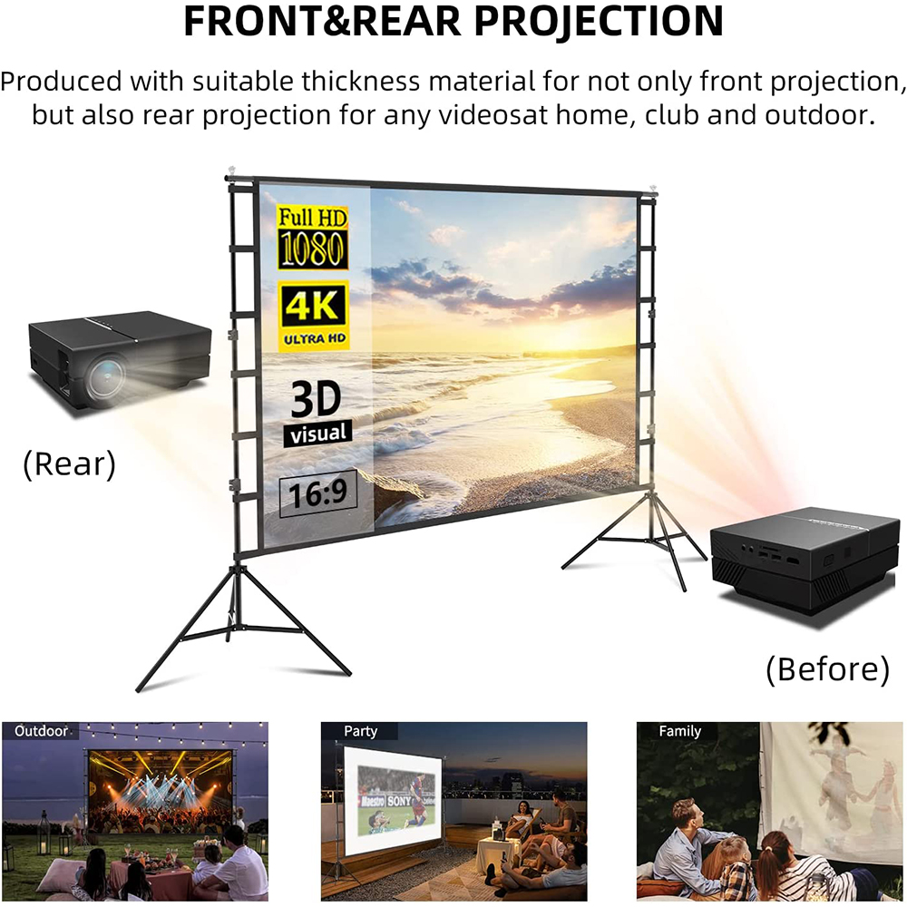 VEIDADZ Projector Screen With  - Home Cinema Projector Screen avis et prix