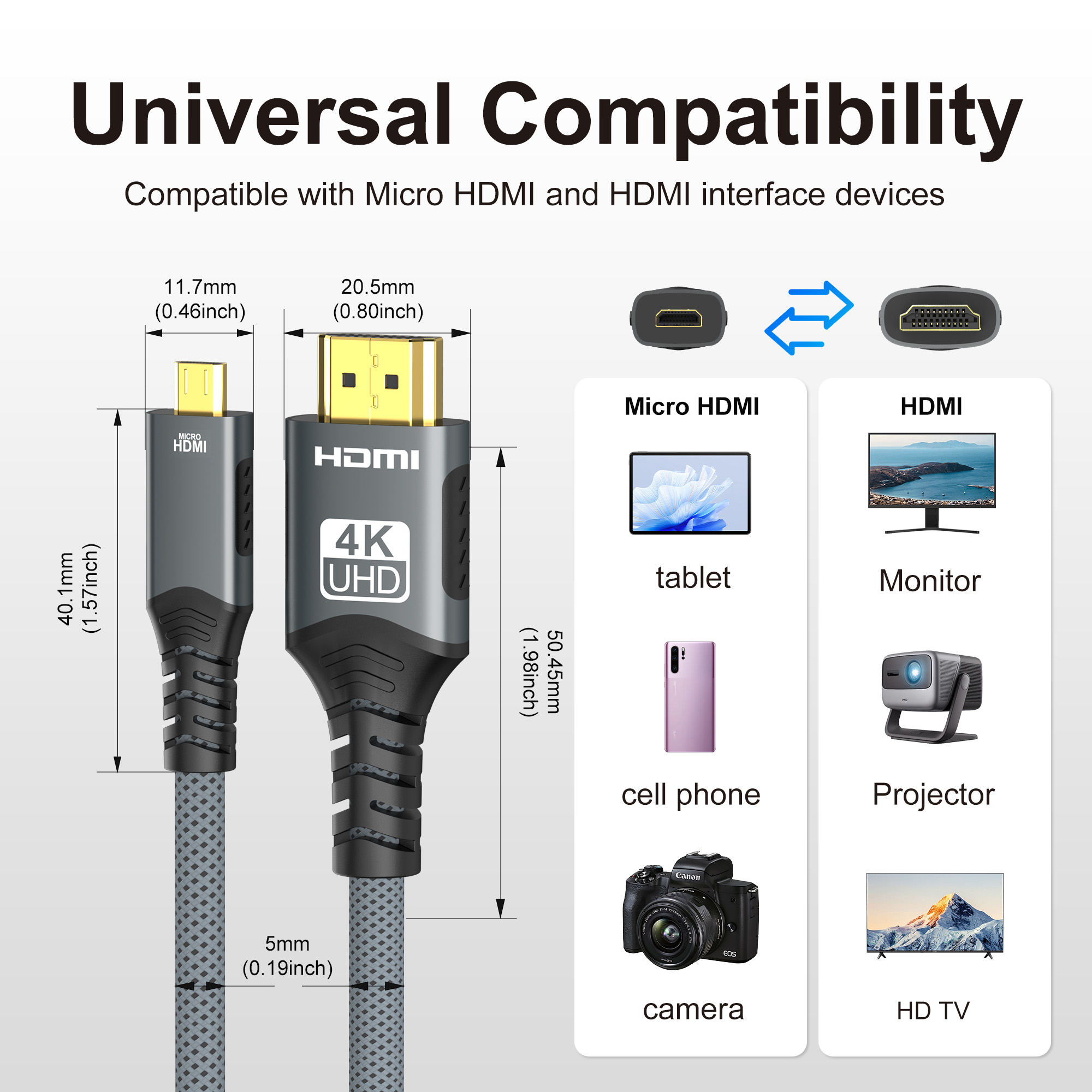 4K Micro HDMI-Compatible to HD - Hdmi Arc Cable avis et prix
