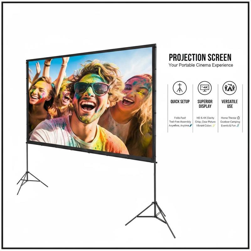 Projector Screen with Stand, 1 - Home Cinema Projector Screen avis et prix