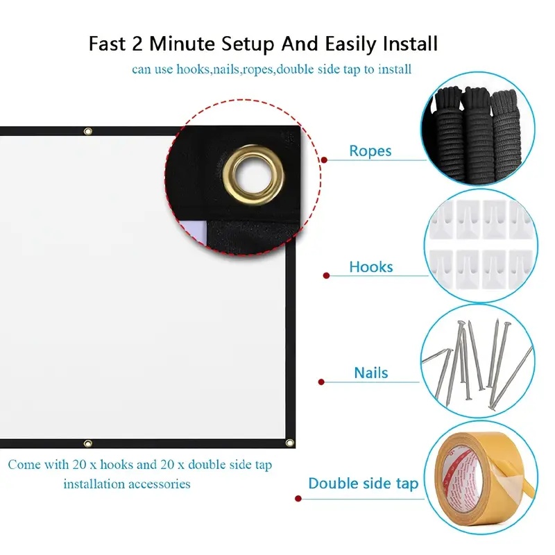 Projector Screen16:9 indoor/ou - Home Cinema Projector Screen avis et prix